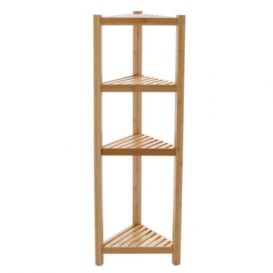 REGAŁ NAROŻNY BAMBUSOWY 4-POZIOMOWY 34x34x99 CM