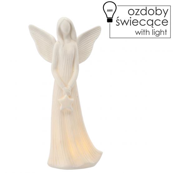 FIGURKA ANIOŁ Z GWIAZDKĄ LED WYS. 23,6 CM FIGURKA ANIOŁ Z GWIAZDKĄ LED WYS. 23,6 CM