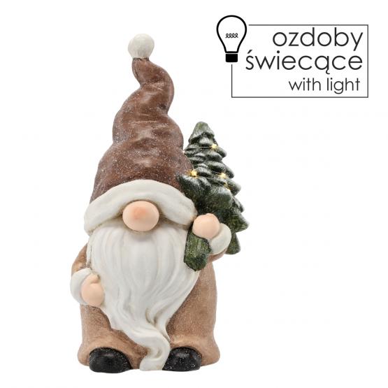 FIGURKA BOŻONAR. - SKRZAT Z CHOINKĄ 22 x 17 x 40.5 CM LED 