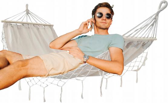 HAMAK Z FRĘDZLAMI BOHO 200x100 CM BEŻOWY