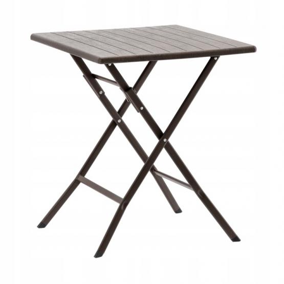 STÓŁ TURYSTYCZNY SKŁADANY 61.5 x 61.5 x 73 CM BRĄZOWY