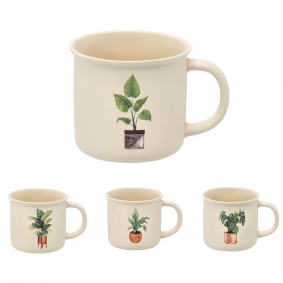 LIL7987 KUBEK PORCELANOWY 355 ML ROŚLINA W DONICZCE MIX WZORÓW