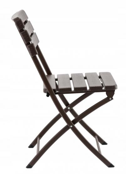 KRZESŁO OGRODOWE SKŁADANE 55 x 46 x 81 CM BRĄZOWE 