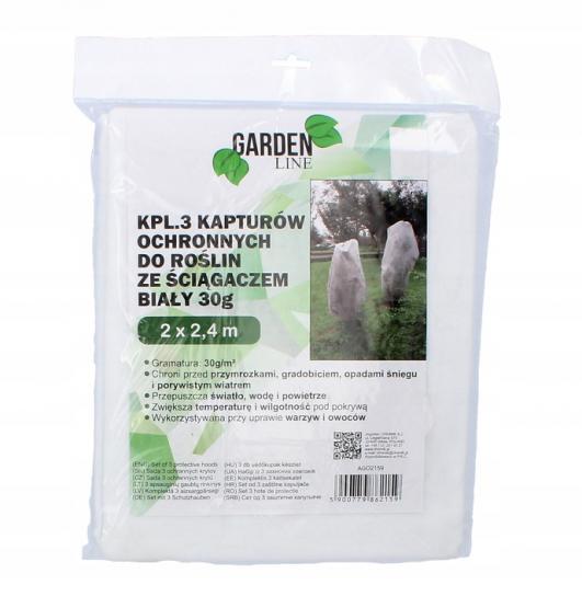 KPL.3 KAPTURÓW OCHRONNYCH DO ROŚLIN 2 X 2.4 M ZE ŚCIĄGACZEM 30g BIAŁY