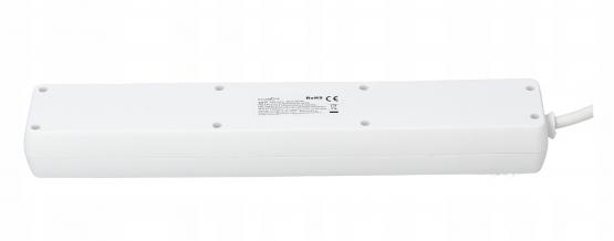 PRZEDŁUŻACZ LISTWA ZASILAJĄCA Z WYŁĄCZNIKIEM 6 GNIAZD 5 M BIAŁY