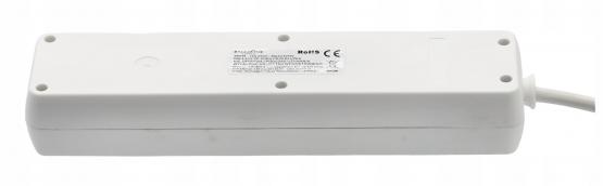 PRZEDŁUŻACZ LISTWA ZASILAJĄCA Z WYŁĄCZNIKIEM 4 GNIAZDA 5 M BIAŁY