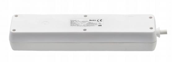 PRZEDŁUŻACZ LISTWA ZASILAJĄCA Z WYŁĄCZNIKIEM 4 GNIAZDA 3 M BIAŁY 