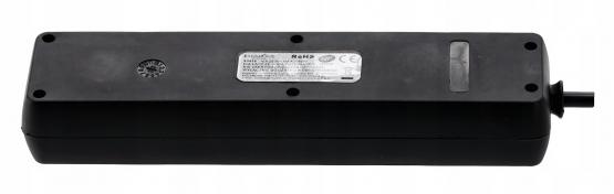 PRZEDŁUŻACZ LISTWA ZASILAJĄCA Z WYŁĄCZNIKIEM 4 GNIAZDA 1,5 M CZARNY 