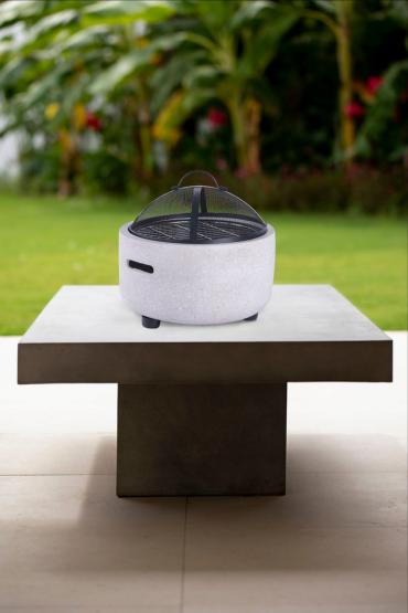 PALENISKO OGRODOWE Z POKRYWĄ I POGRZEBACZEM 43 x 43 x 38.5 CM 