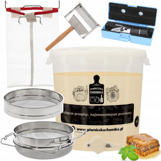Zestaw miodobranie odstojnik 30l sito 5w1 premium