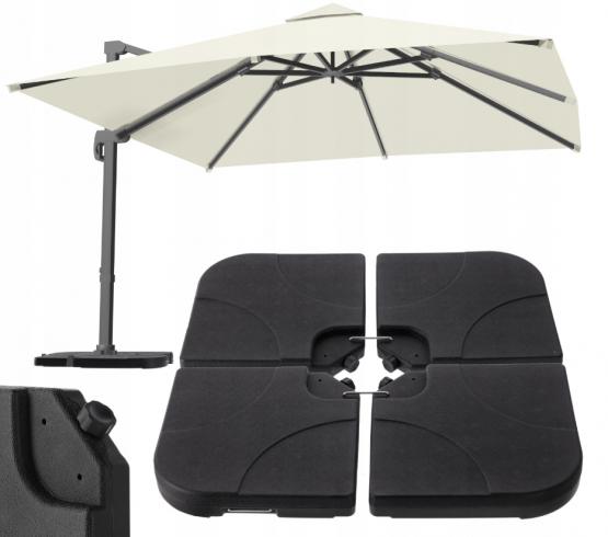 PODSTAWA DO PARASOLA 50 x 50 x 7.5 CM 4 ELEMENTOWA CZARNA 