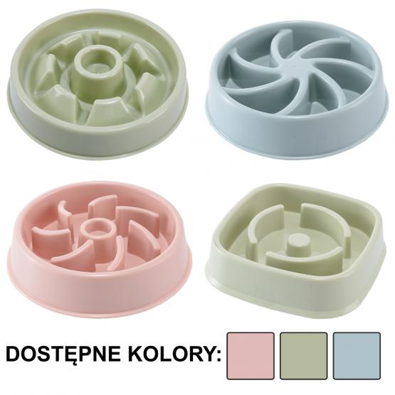 MISKA DLA PSA / KOTA SPOWALNIAJĄCA JEDZENIE 20.5 X 20.5 X 5 CM MIX WZORÓW 