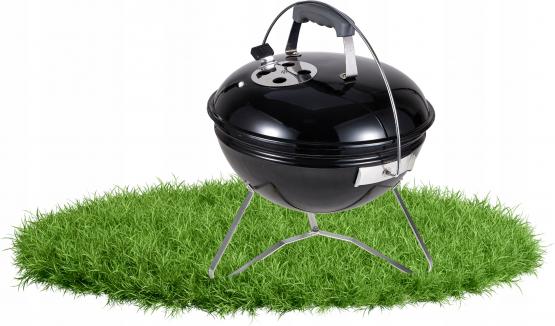 GRILL WĘGLOWY KULISTY NA NÓŻKACH Z POKRYWĄ 37 x 37 x 44 CM