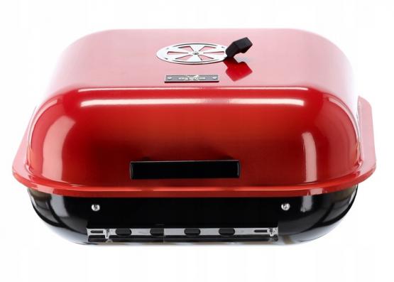 GRILL WĘGLOWY AMERYKAŃSKI Z PÓŁKAMI BOCZNYMI I KÓŁKAMI 96 x 45 x 75 CM 