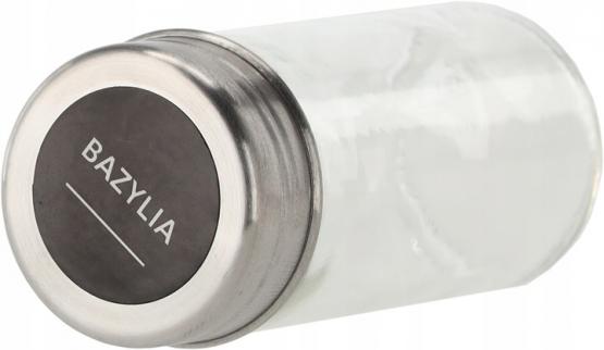 PRZYPRAWNIK TRZYPOZIOMOWY 29,5 x 9 x 22 CM 12 SŁOICZKÓW SREBRNO-CZARNY