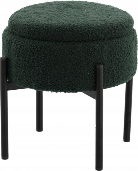 Pufa Okrągła Na Metalowych Nóżkach  28 x 31 CM Zielona