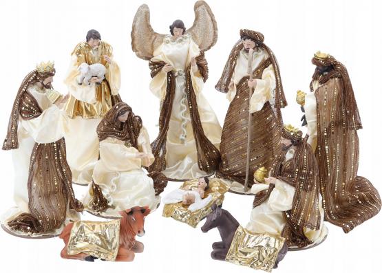 ZESTAW FIGUR BOŻONARODZENIOWYCH - 10 EL. DO 33 CM