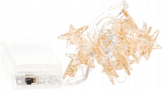 LANCUCH-SWIETLNY-ZYLKOWY-LED-GWIAZDKI-NA-DRUCIKU-20LED-NA-BATERIE ŁAŃCUCH ŚWIETLNY LED GWIAZDKI 20 L NA BATERIE ZŁOTE ZDOBIENIE