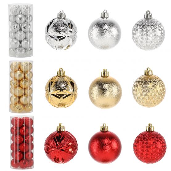 GIF7481 KPL. 24 BOMBEK 6 CM CZERWONY/ZŁOTY/SREBRNY