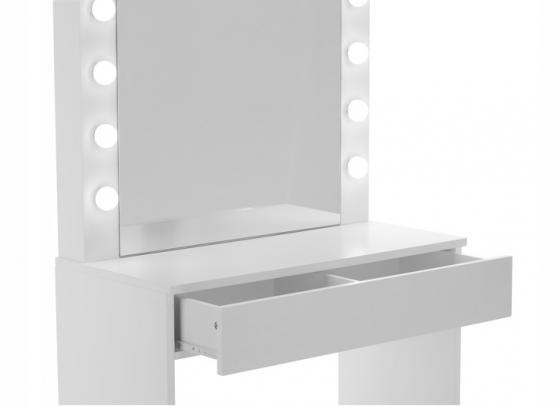 TOALETKA DO WIZAŻU BIAŁA Z OŚWIETLENIEM 80 X 40 X 140 CM