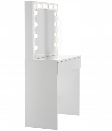 TOALETKA DO WIZAŻU BIAŁA Z OŚWIETLENIEM 80 X 40 X 140 CM