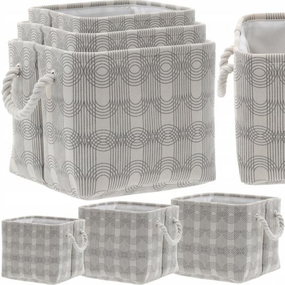 ZESTAW 3 ORGANIZERÓW KWADRATOWYCH GEOMETRYCZNYCH WZÓR SALON ŁAZIENKA GARDEROBA