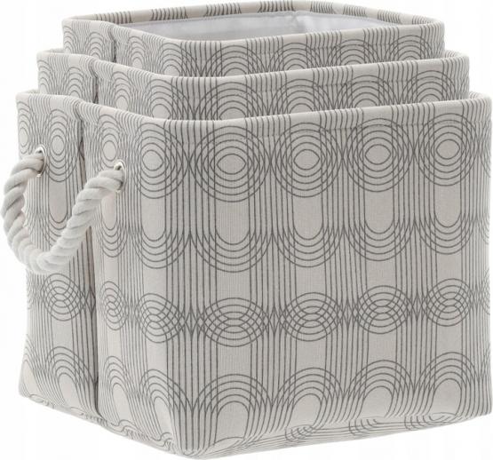 ZESTAW 3 ORGANIZERÓW KWADRATOWYCH GEOMETRYCZNYCH WZÓR SALON ŁAZIENKA GARDEROBA