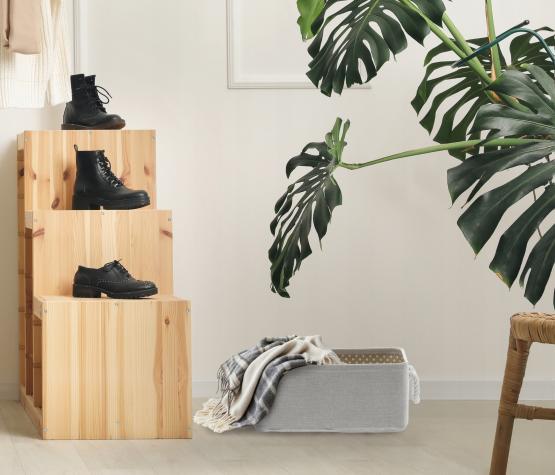 ZESTAW 3 ORGANIZERÓW BEŻOWYCH Z DEKORACYJNĄ PODSZEWKĄ SALON ŁAZIENKA GARDEROBA