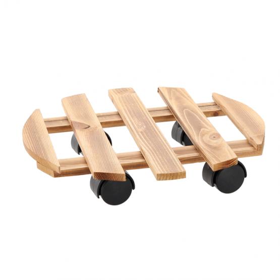 PODSTAWKA POD DONICZKĘ DREWNIANA OKRĄGŁA NA KÓŁKACH FI 30 CM 