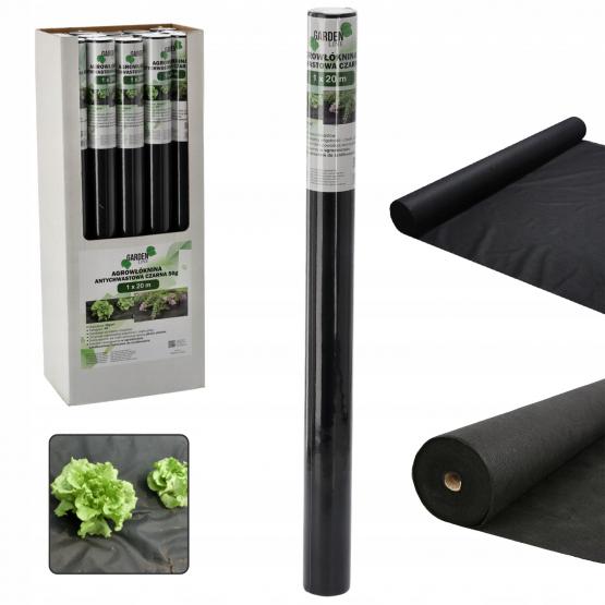 AGROWŁÓKNINA ANTYCHWASTOWA 1 x 20 M CZARNA 50g