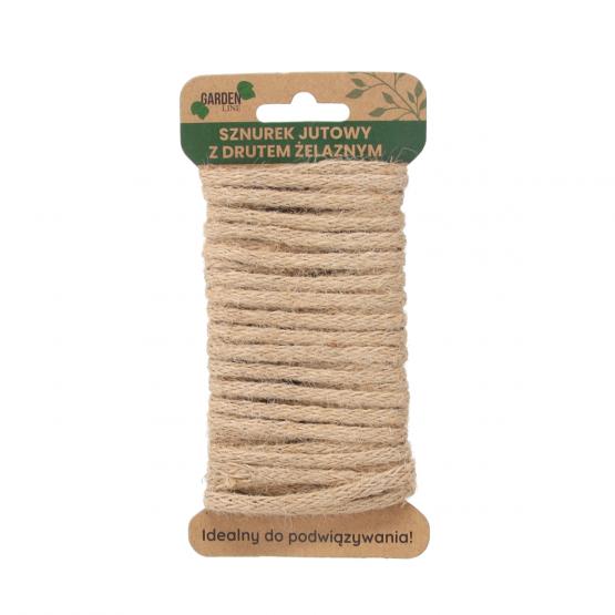 SZNUREK JUTOWY DO PODWIĄZYWANIA 2,5 MM x 5 M Z DRUTEM ŻELAZNYM