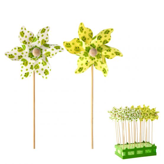 WIATRAK W ŻABKI 9 x 27,5 CM BIAŁY/ŻÓŁTY