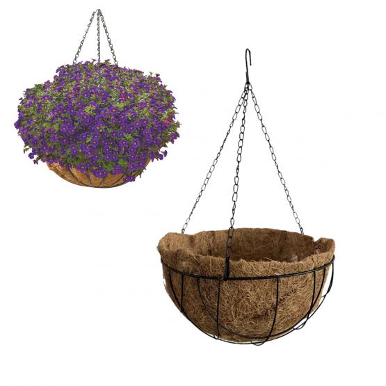 WISZĄCA DONICZKA Z WKŁADKĄ Z WŁÓKNA KOKOSOWEGO 25,5 x 13 CM