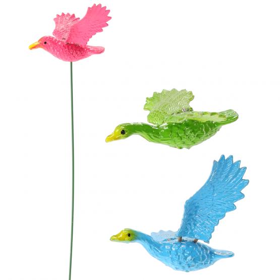 SUS4705 OZDOBA NA PIKU DO DONICY/OGRODU - PTAK 7,5 x 10 x 34 CM