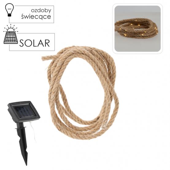 GIRLANDA SOLARNA OGRODOWA DŁ. 1 + 3 M SZNUR 35 LED CIEPŁY BIAŁY