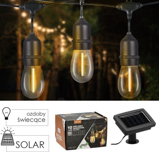 GIRLANDA SOLARNA OGRODOWA DŁ. 2 + 4 M ARIANE 10 LED CIEPŁY BIAŁY