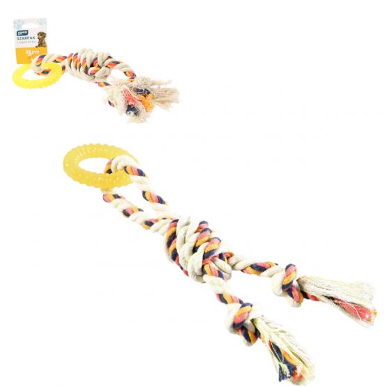 ZABAWKA DLA PSA SZARPAK Z RINGIEM 38 CM