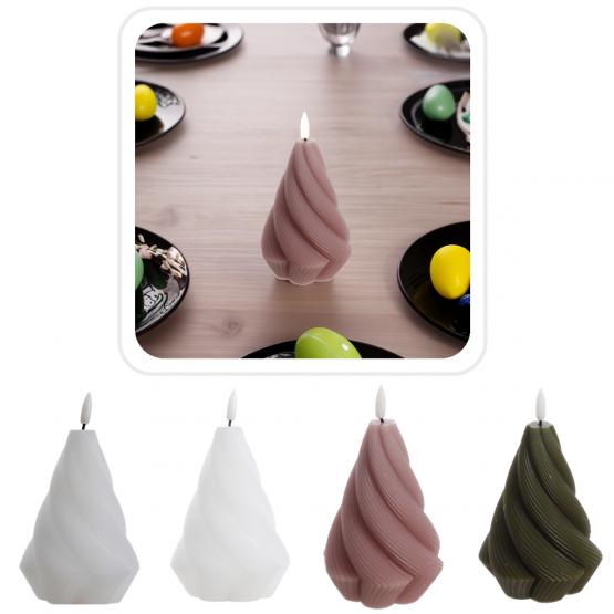 LAW9331 ŚWIECA WOSKOWA LED - TWISTED 9 x 12,5 CM MIX KOLOR