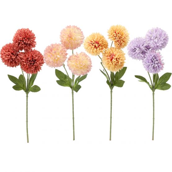 SZTUCZNA GAŁĄZKA - BUKIET 3 DALII 43 CM MIX KOLORÓW