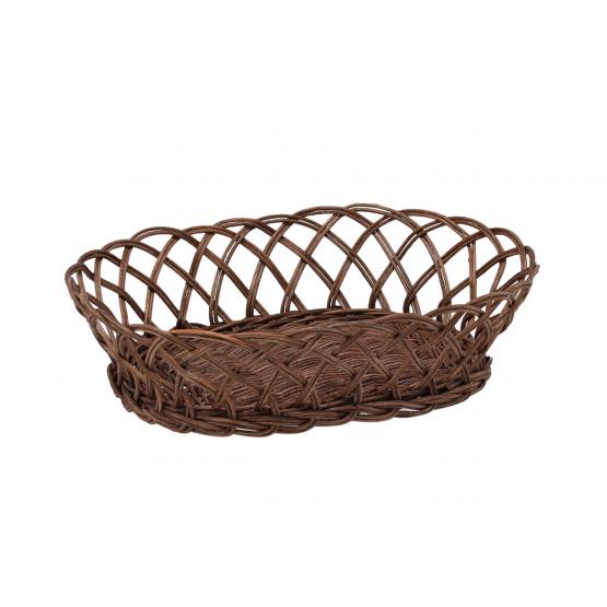 KOSZYK RATTANOWY OWALNY M 27 x 21 x 7 CM CZEKOLADOWY