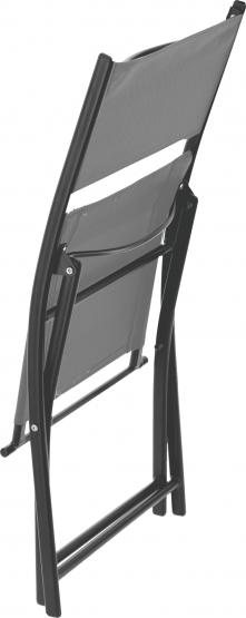 ZESTAW MEBLE BALKONOWE - STOLIK POŁÓWKA + 2 SKŁADANE KRZESŁA SZARY