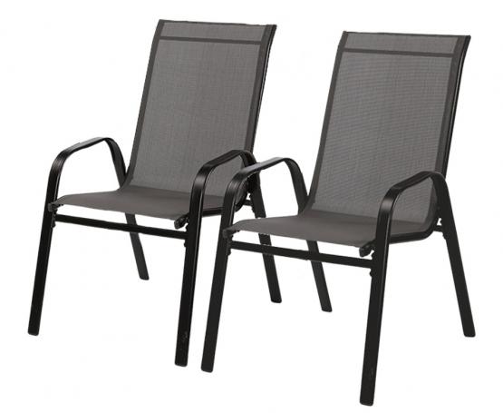 Komplet 2 Krzeseł Ogrodowych Garden Line Szary