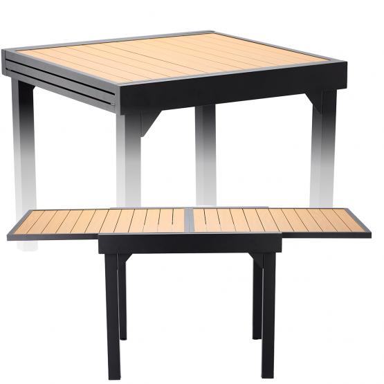 STÓŁ ALUMINIOWY ROZKŁADANY ALEX 90/180 x 90 x 75,5 CM *0381