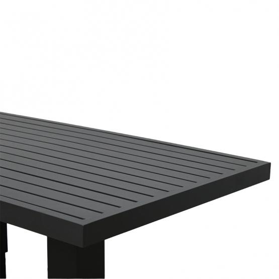 Zestaw Mebli Aluminiowych Garden Line Szary z Szarymi Poduszkami - Sofa Narożna + Pufa + Stolik