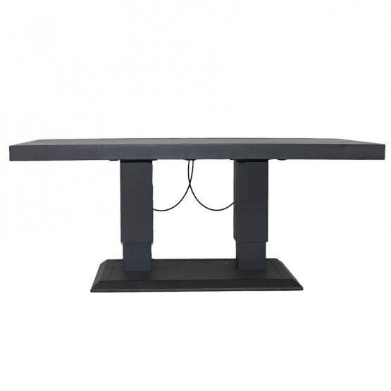 Zestaw Mebli Aluminiowych Garden Line Szary z Szarymi Poduszkami - Sofa Narożna + Pufa + Stolik