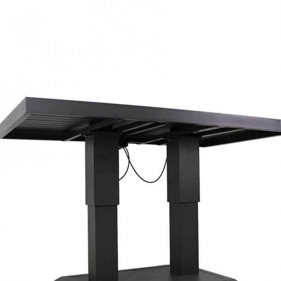 Zestaw Mebli Aluminiowych Garden Line Szary z Szarymi Poduszkami - Sofa Narożna + Pufa + Stolik