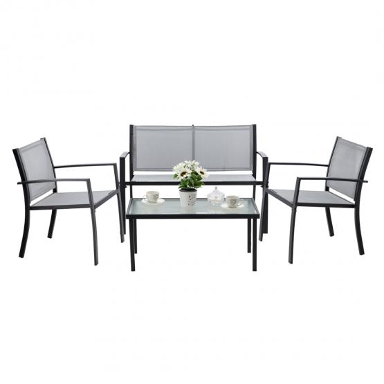 Zestaw Mebli Ogrodowych Garden Line - (Ławka, 2 Krzesła, Stolik) 