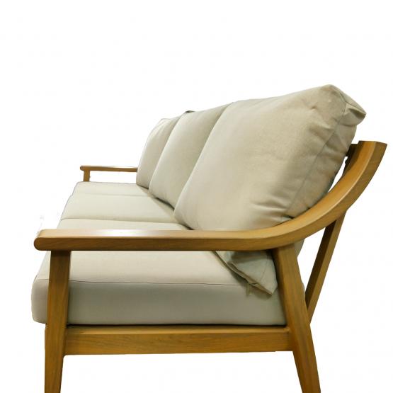 Zestaw Mebli Aluminiowych Nikozja Garden Line – Beżowy Sofa 3-osobowa + 2 Fotele + Stolik