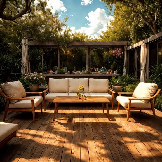 Zestaw Mebli Aluminiowych Nikozja Garden Line – Beżowy Sofa 3-osobowa + 2 Fotele + Stolik