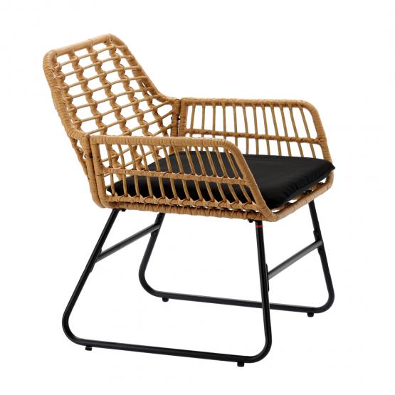 Zestaw Mebli Ogrodowych (2 Krzesła, Stolik) - Brązowy z Szarymi Poduszkami Garden Line 